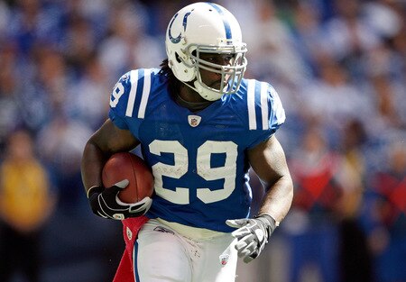 INDIANAPOLIS - OCTOBER 04:  Joseph Addai #29 of the Indianapolis Colts runs with the ball during the NFL game against the Seattle Seahawks at Lucas Oil Stadium on October 4, 2009 in Indianapolis, Indiana. The Colts won 34-17.  <br /><br /><span class="help">(Photo by Andy Lyons/Getty Images)</span>