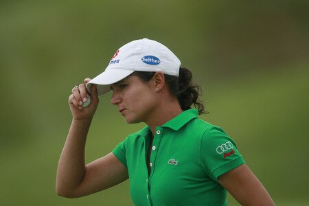 PRATTVILLE, AL - OCTOBER 4:  Lorena Ochoa of Mexico tips her cap on the 12th hole during final round play in the Navistar LPGA Classic at the Robert Trent Jones Golf Trail at Capitol Hill on October 4, 2009 in  Prattville, Alabama.  <br /><br /><span class="help">(Photo by Dave Martin/Getty Images)</span>