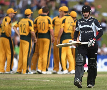 CENTURION, SOUTH AFRICA - OCTOBER 05:  Aaron Redmond of New Zealand leaves the field after being dismissed during the ICC Champions Trophy Final between Australia and New Zealand played at Supersport Park on October 5, 2009 in Centurion, South Africa.  <br /><br /><span class="help">(Photo by Hamish Blair/Getty Images)</span>