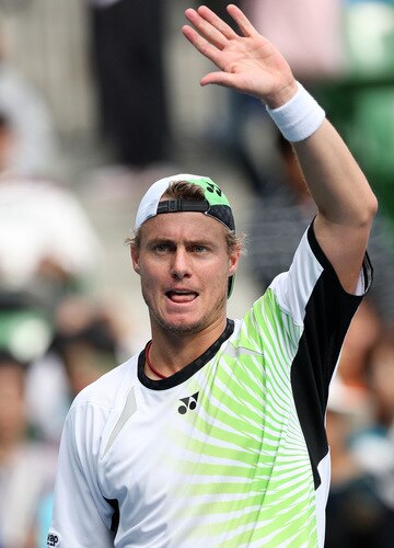 TOKYO - OCTOBER 09:  Lleyton Hewitt of Australia greets the fans after playing his match against Edouard Roger-Vasselin of France during day five of the Rakuten Open Tennis tournament at Ariake Colosseum on October 9, 2009 in Tokyo, Japan.  <br /><br /><span class="help">(Photo by Junko Kimura/Getty Images)</span>