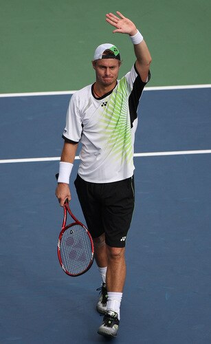 TOKYO - OCTOBER 09:  Lieyton Hewitt of Australia waves to the crowd after his match against Edouard Roger-Vasselin of France during day five of the Rakuten Open Tennis tournament at Ariake Colosseum on October 9, 2009 in Tokyo, Japan.  <br /><br /><span class="help">(Photo by Koichi Kamoshida/Getty Images)</span>