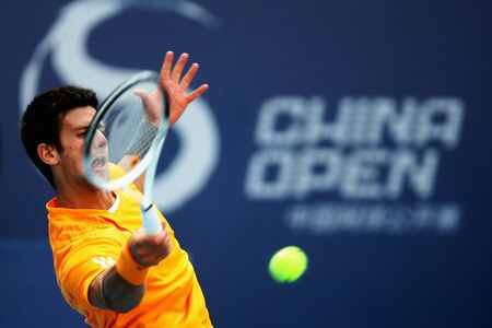 BEIJING - OCTOBER 09:  Novak Djokovic of Serbia returns a shot against Fernando Verdasco of Spain in the quarter-finals during day eight of the 2009 China Open at the National Tennis Centre on October 9, 2009 in Beijing, China.  <br /><br /><span class="help">(Photo by Feng Li/Getty Images)</span>