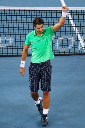 BEIJING - OCTOBER 09:  Rafael Nadal of Spain celebrates winning his quarter-final match against Marat Safin of Russia during day eight of the 2009 China Open at the National Tennis Centre on October 9, 2009 in Beijing, China.  <br /><br /><span class="help">(Photo by Feng Li/Getty Images)</span>