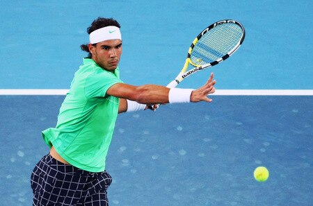 BEIJING - OCTOBER 09:  Rafael Nadal of Spain returns a forehand against Marat Safin of Russia during their quarter-final match on day eight of the 2009 China Open at the National Tennis Centre on October 9, 2009 in Beijing, China.  <br /><br /><span class="help">(Photo by Feng Li/Getty Images)</span>