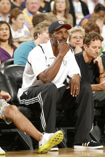PHOENIX - OCTOBER 9: Eddie Johnson former Phoenix Suns player takes in the game of the Indiana Fever against  the Phoenix Mercury during Game Five of the WNBA Finals on October 9, 2009 at US Airways Center in Phoenix, Arizona. <br /><br /><span class="help">(Photo by Bill Baptist/NBAE via Getty Images)</span>