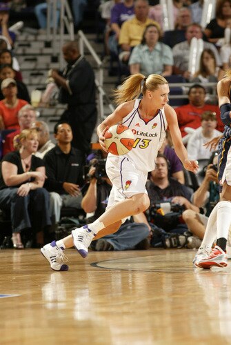 PHOENIX - OCTOBER 9: Penny Taylor #13 of the Phoenix Mercury drives against the Indiana Fever during Game Five of the WNBA Finals on October 9, 2009 at US Airways Center in Phoenix, Arizona. <br /><br /><span class="help">(Photo by Bill Baptist/NBAE via Getty Images)</span>