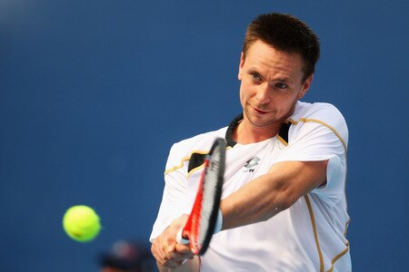 BEIJING - OCTOBER 10:  Robin Soderling of Sweden returns a shot against Novak Djokovic of Serbia in the Semifinals during day nine of the 2009 China Open at the National Tennis Centre on October 10, 2009 in Beijing, China.  <br /><br /><span class="help">(Photo by Feng Li/Getty Images)</span>