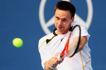 BEIJING - OCTOBER 10:  Robin Soderling of Sweden returns a shot against Novak Djokovic of Serbia in the Semifinals during day nine of the 2009 China Open at the National Tennis Centre on October 10, 2009 in Beijing, China.  <br /><br /><span class="help">(Photo by Feng Li/Getty Images)</span>