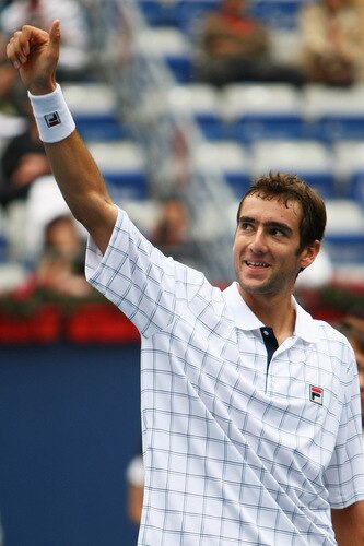 BEIJING - OCTOBER 10:  Marin Cilic of Croatia celebrates winning against Rafael Nadal of Spain in the Semifinals during day nine of the 2009 China Open at the National Tennis Centre on October 10, 2009 in Beijing, China.  <br /><br /><span class="help">(Photo by Feng Li/Getty Images)</span>