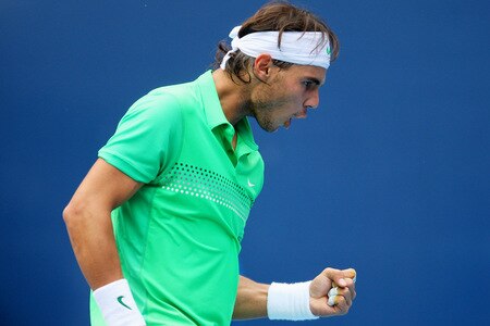 BEIJING - OCTOBER 10:  Rafael Nadal of Spain celebrates a shot against Marin Cilic of Croatia in the Semifinals during day nine of the 2009 China Open at the National Tennis Centre on October 10, 2009 in Beijing, China.  <br /><br /><span class="help">(Photo by Feng Li/Getty Images)</span>