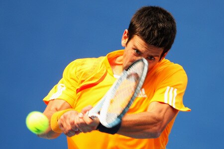 BEIJING - OCTOBER 10:  Novak Djokovic of Serbia returns a shot against Robin Soderling of Sweden in the Semifinals during day nine of the 2009 China Open at the National Tennis Centre on October 10, 2009 in Beijing, China.  <br /><br /><span class="help">(Photo by Feng Li/Getty Images)</span>