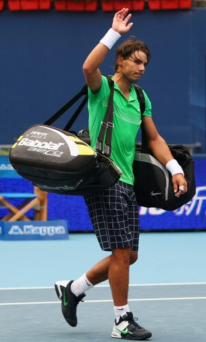 BEIJING - OCTOBER 10:  Rafael Nadal of Spain gives regards to the crowd after losing against Marin Cilic of Croatia in the Semifinals during day nine of the 2009 China Open at the National Tennis Centre on October 10, 2009 in Beijing, China.  <br /><br /><span class="help">(Photo by Feng Li/Getty Images)</span>