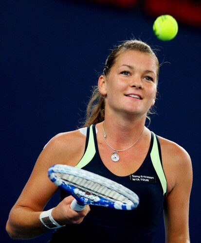 BEIJING - OCTOBER 10:  Agnieszka Radwanska of Poland celebrates winning against Marion Bartoli of France in the Semifinals during day nine of the 2009 China Open at the National Tennis Centre on October 10, 2009 in Beijing,  <br /><br /><span class="help">(Photo by Feng Li/Getty Images)</span>