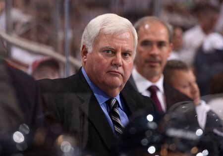 GLENDALE, AZ - OCTOBER 10:  Head coach Ken Hitchcock of the Columbus Blue Jackets looks during the NHL game against the Phoenix Coyotes at Jobing.com Arena on October 10, 2009 in Glendale, Arizona. The Blue Jackets defeated the Coyotes 2-0.  <br /><br /><span class="help">(Photo by Christian Petersen/Getty Images)</span>