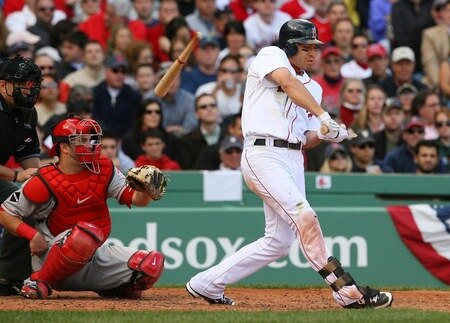 BOSTON - OCTOBER 11:  Jacoby Ellsbury #46 of the Boston Red Sox breaks his bat as he grounds out to the pitcher in the fourth inning against the Los Angeles Angels of Anaheim in Game Three of the ALDS during the 2009 MLB Playoffs at Fenway Park on October 11, 2009 in Boston,  Massachusetts. <br /><br /><span class="help">(Photo by Jim Rogash/Getty Images)</span>