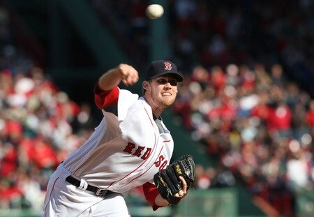 BOSTON - OCTOBER 11:  Pitcher Daniel Bard #60 of the Boston Red Sox delivers a pitch against the Los Angeles Angels of Anaheim in the sixth inning of Game Three of the ALDS during the 2009 MLB Playoffs at Fenway Park on October 11, 2009 in Boston, Massachusetts. <br /><br /><span class="help">(Photo by Elsa/Getty Images)</span>