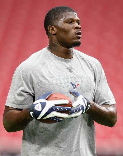 GLENDALE, AZ - OCTOBER 11:   Wide receiver Andre Johnson #80 of the Houston Texans warms up before the NFL game against the Arizona Cardinals at the Universtity of Phoenix Stadium on October 11, 2009 in Glendale, Arizona.  <br /><br /><span class="help">(Photo by Christian Petersen/Getty Images)</span>