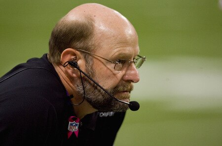 ST. LOUIS, MO - OCTOBER 11: Head coach Brad Childress of the Minnesota Vikings looks on against the St. Louis Rams at the Edward Jones Dome on October 11, 2009 in St. Louis, Missouri.  The Vikings beat the Rams 38-10.  <br /><br /><span class="help">(Photo by Dilip Vishwanat/Getty Images)</span>