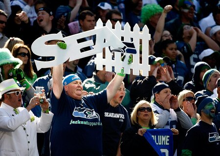 SEATTLE , WA - OCTOBER 11: A fan of the Seattle Seahawks holds a of sign during the game againstthe Jacksonville Jaguars at Qwest Field on October 11, 2009 in Seattle, Washington.  <br /><br /><span class="help">(Photo by Jonathan Ferrey/Getty Images)</span>