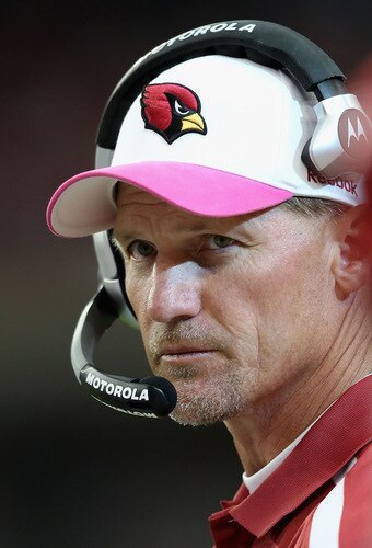 GLENDALE, AZ - OCTOBER 11: Head coach Ken Whisenhunt of the Arizona Cardinals watches from the sidelines during the NFL game against the Houston Texans at the Universtity of Phoenix Stadium on October 11, 2009 in Glendale, Arizona. <br /><br /><span class="help">(Photo by Christian Petersen/Getty Images)</span>