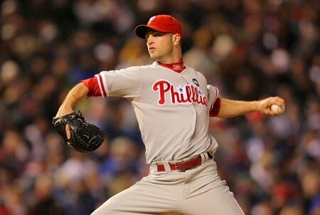 DENVER - OCTOBER 11:  A.J. Happ #43 of of the Philadelphia Philliesthrows a pitch against the Colorado Rockies in Game Three of the NLDS during the 2009 MLB Playoffs at Coors Field on October 11, 2009 in Denver, Colorado.  <br /><br /><span class="help">(Photo by Doug Pensinger/Getty Images)</span>