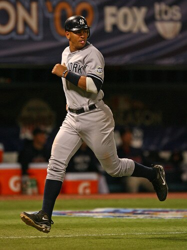 MINNEAPOLIS - OCTOBER 11: Alex Rodriguez #13 of the New York Yankees looks to the infield as he scores a run against the Minnesota Twins in Game Three of the ALDS during the 2009 MLB Playoffs at the Hubert H. Humphrey Metrodome on October 11, 2009 in Minneapolis, Minnesota. <br /><br /><span class="help">(Photo by Jonathan Daniel/Getty Images)</span>