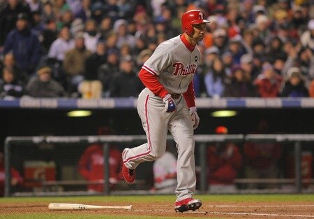 DENVER - OCTOBER 11:  Raul Ibanez #29 of the Philadelphia Phillies walks to deliver a RBI in the top of the fourth inning against the Colorado Rockies in Game Three of the NLDS during the 2009 MLB Playoffs at Coors Field on October 11, 2009 in Denver, Colorado. <br /><br /><span class="help">(Photo by Doug Pensinger/Getty Images)</span>