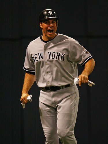 MINNEAPOLIS - OCTOBER 11: Mark Teixeira #25 of the New York Yankees celebrates after scoring a run against the Minnesota Twins in Game Three of the ALDS during the 2009 MLB Playoffs at the Hubert H. Humphrey Metrodome on October 11, 2009 in Minneapolis, Minnesota. <br /><br /><span class="help">(Photo by Jonathan Daniel/Getty Images)</span>