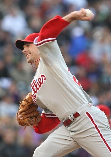 DENVER - OCTOBER 11:  Cliff Lee #34 of the Philadelphia Phillies pitches against the Colorado Rockies in Game Four of the NLDS during the 2009 MLB Playoffs at Coors Field on October 12, 2009 in Denver, Colorado. <br /><br /><span class="help">(Photo by Jed Jacobsohn/Getty Images)</span>