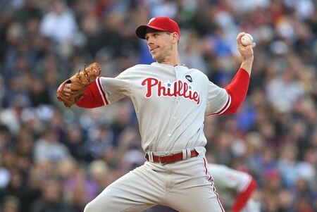 DENVER - OCTOBER 11:  Cliff Lee #34 of the Philadelphia Phillies pitches against the Colorado Rockies in Game Four of the NLDS during the 2009 MLB Playoffs at Coors Field on October 12, 2009 in Denver, Colorado. <br /><br /><span class="help">(Photo by Jed Jacobsohn/Getty Images)</span>