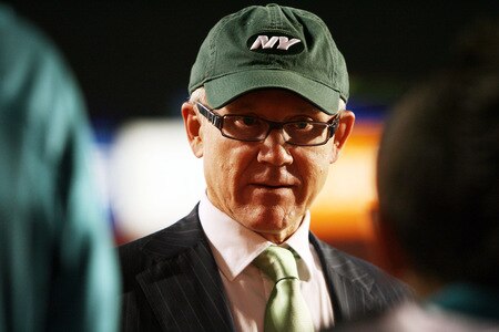 MIAMI - OCTOBER 12:  Owner Woody Johnson of the New York Jets talk with fans before the Jets take on f the Miami Dolphins at Land Shark Stadium on October 12, 2009 in Miami, Florida.  <br /><br /><span class="help">(Photo by Doug Benc/Getty Images)</span>