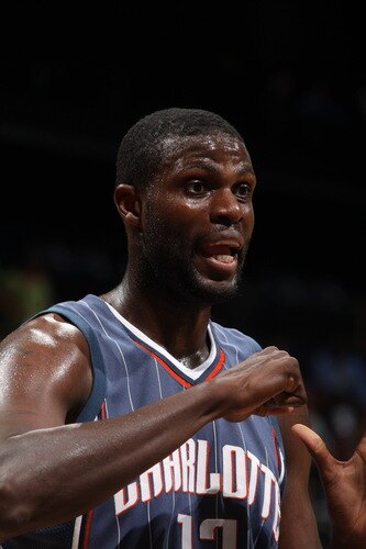 ATLANTA - OCTOBER 12: Nazr Mohammed #13 of the Charlotte Bobcats argues a call during a preseason game against the Atlanta Hawks on October 12, 2009 at Philips Arena in Atlanta, Georgia.  <br /><br /><span class="help">(Photo by Scott Cunningham/NBAE via Getty Images)</span>