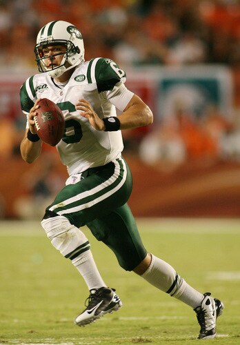 MIAMI - OCTOBER 12: Quarterback Mark Sanchez #6 of the New York Jets scrambles against the Miami Dolphins at Land Shark Stadium on October 12, 2009 in Miami, Florida.  <br /><br /><span class="help">(Photo by Marc Serota/Getty Images)</span>