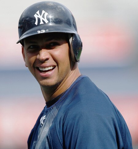 NEW YORK - OCTOBER 14:  Alex Rodriguez #13 of the New York Yankees talks with teammates during workouts on October 14, 2009 at Yankee Stadium in the Bronx borough of New York City.  <br /><br /><span class="help">(Photo by Jared Wickerham/Getty Images)</span>
