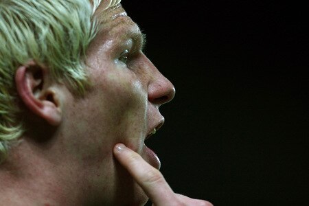 PRAGUE, CZECH REPUBLIC - OCTOBER 14:  Ryan McGivern of Northern Ireland reacts during the FIFA 2010 World Cup Group 3 Qualifier match between Czech Republic and Northern Ireland at the Synot Tip Arena on October 14, 2009 in Prague, Czech Republic.  <br /><br /><span class="help">(Photo by Alexander Hassenstein/Getty Images)</span>