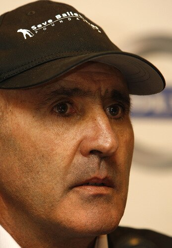 MADRID, SPAIN - OCTOBER 14: Seve Ballesteros of Spain talks to media during the press conference of the Volvo World Match Play Championship 2009 presentation at Intercontinental Hotel on October 14, 2009 in Madrid, Spain. Ballesteros, who is recovering from cancer which has left him partially blind in his left eye, is hopeful that he'll be able to take part in the upcoming Volvo World Match Play. <br /><br /><span class="help">(Photo by Angel Martinez/Getty Images)</span>