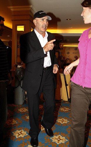 MADRID, SPAIN - OCTOBER 14: Seve Ballesteros of Spain departs the press conference of the Volvo World Match Play Championship 2009 presentation at Intercontinental Hotel on October 14, 2009 in Madrid, Spain. Ballesteros, who is recovering from cancer which has left him partially blind in his left eye, is hopeful that he'll be able to take part in the upcoming Volvo World Match Play. <br /><br /><span class="help">(Photo by Angel Martinez/Getty Images)</span>