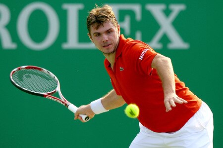 SHANGHAI, CHINA - OCTOBER 15: Stanilas Wawrinka of Switzerland returns a shot to Radek Stepanek of the Czech Republic during day five of the 2009 Shanghai ATP Masters 1000 at Qi Zhong Tennis Centre on October 15, 2009 in Shanghai, China.  <br /><br /><span class="help">(Photo by Matthew Stockman/Getty Images)</span>