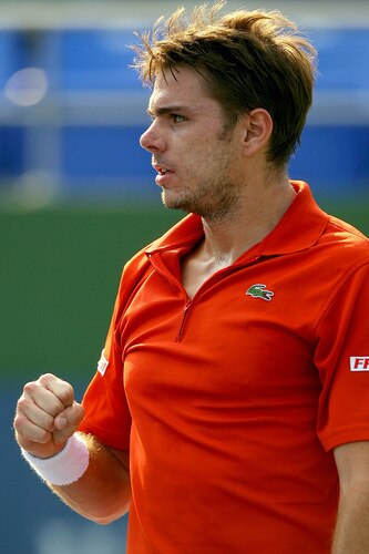 SHANGHAI, CHINA - OCTOBER 15:  Stanilas Wawrinka of Switzerland celebrates a point against Radek Stepanek of the Czech Republic during day five of the 2009 Shanghai ATP Masters 1000 at Qi Zhong Tennis Centre on October 15, 2009 in Shanghai, China.  <br /><br /><span class="help">(Photo by Matthew Stockman/Getty Images)</span>