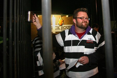 DAVIDSON, NC - OCTOBER 14:  Speed Channel On Air Talent Rutledge Wood is locked up for charity at the NASCAR Second Annual Jail & Bail held at Brickhouse Tavern  October 14, 2009 in Davidson, North Carolina.  Funds raised during the event will go to The NASCAR Foundation and Brienne Davis Scholarship Fund.  <br /><br /><span class="help">(Photo by Jason Smith/Getty Images)</span>