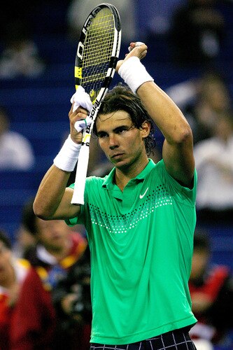 SHANGHAI, CHINA - OCTOBER 15:  Rafael Nadal of Spain acknowledges the crowd afer his victory over Tommy Robredo during day five of the 2009 Shanghai ATP Masters 1000 at Qi Zhong Tennis Centre on October 15, 2009 in Shanghai, China.  <br /><br /><span class="help">(Photo by Matthew Stockman/Getty Images)</span>