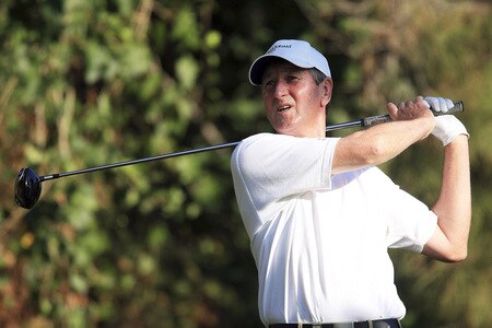 MARBELLA, SPAIN - OCTOBER 16:  Sam Ross Drummond of Scotland plays his tee shot during the first round of the Benahavis Senior Masters at La Quinta Golf & Country Club on October 16, 2009 in Marbella, Spain.  <br /><br /><span class="help">(Photo by Phil Inglis/Getty Images)</span>