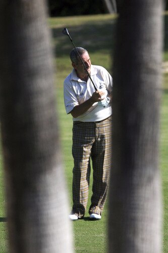 MARBELLA, SPAIN - OCTOBER 16:  Sam Torrance of Scotland plays his tee shot during the first round of the Benahavis Senior Masters at La Quinta Golf & Country Club on October 16, 2009 in Marbella, Spain.  <br /><br /><span class="help">(Photo by Phil Inglis/Getty Images)</span>