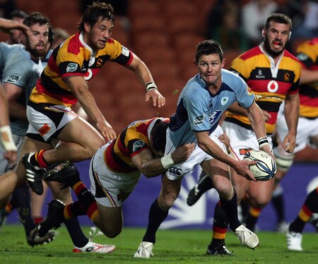 HAMILTON, NEW ZEALAND - OCTOBER 17: David Holwell of Northland looks to pass the ball out during the Air New Zealand Cup match between Waikato and Northland at Waikato Stadium on October 17, 2009 in Hamilton, New Zealand.  <br /><br /><span class="help">(Photo by Hannah Johnston/Getty Images)</span>
