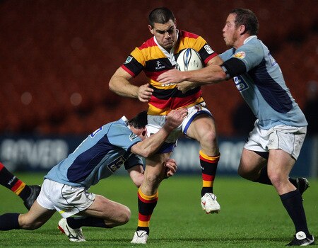 HAMILTON, NEW ZEALAND - OCTOBER 17: Dwayne Sweeney of Waikato attacks during the Air New Zealand Cup match between Waikato and Northland at Waikato Stadium on October 17, 2009 in Hamilton, New Zealand.  <br /><br /><span class="help">(Photo by Hannah Johnston/Getty Images)</span>