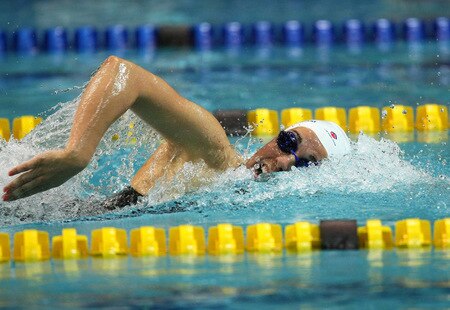 DURBAN, SOUTH AFRICA - OCTOBER 16:  Felicity Galvez of Australia  in action during the finals session on Day 1 of the  FINA / Arena Swimming World Cup from the Kings Park Aquatic Center on October 16, 2009 in Durban, South Africa. <br /><br /><span class="help">(Photo by Anesh Debiky/Swim SA/Gallo Images)</span>