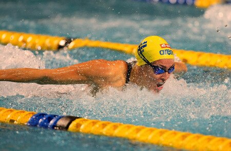 DURBAN, SOUTH AFRICA - OCTOBER 16:  Therese Alshammar of Sweden in action during the finals session on Day 1 of the  FINA / Arena Swimming World Cup from the Kings Park Aquatic Center on October 16, 2009 in Durban, South Africa. <br /><br /><span class="help">(Photo by Anesh Debiky/Swim SA/Gallo Images)</span>