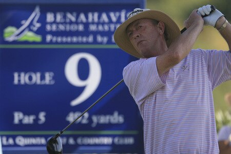 MARBELLA, SPAIN - OCTOBER 17:  Carl Mason of England in action during the second round of the Benahavis Senior Masters at La Quinta Golf & Country Club on October 17, 2009 in Marbella, Spain.  <br /><br /><span class="help">(Photo by Phil Inglis/Getty Images)</span>