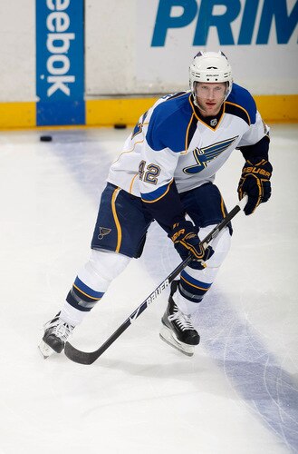 ANAHEIM, CA - OCTOBER 17:  David Backes #42 of the St. Louis Blues skates prior to the game against the Anaheim Ducks at Honda Center on October 17, 2009 in Anaheim, California.  <br /><br /><span class="help">(Photo by Jeff Gross/Getty Images)</span>