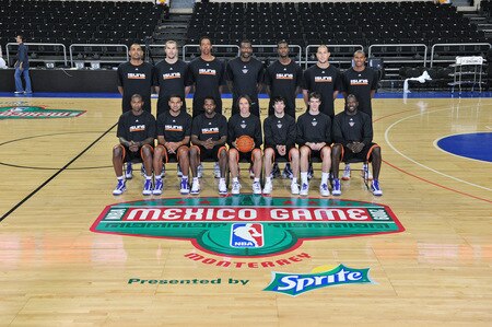 MONTERREY, MEXICO - OCTOBER 18: The Phoenix Suns pose for a team photo before the game against Philadelphia 76ers on October 18, 2009 at the Arena Monterrey in Monterrey, Mexico.  <br /><br /><span class="help">(Photo by Jesse D. Garrabrant/NBAE via Getty Images)</span>
